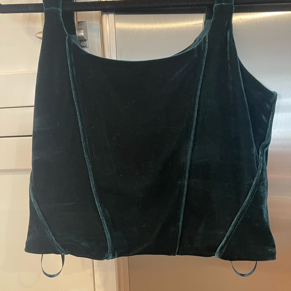 NWT Anthropologie Green Velvet Top size Small - Picture 4 of 8
